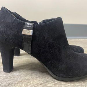 Black Anne Klein suede booties